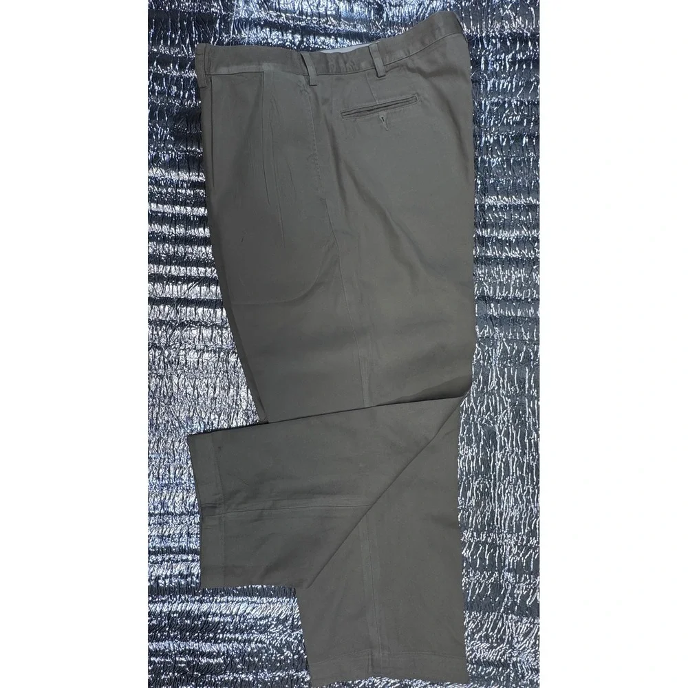 Polo Ralph Lauren Classic Chino Pants Mens 42x30 Khaki Tan Pleated Cotton Twill